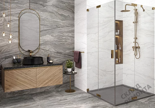 Фото Керамогранит лаппатированный Alma Ceramica Аркадия GFU04ARC70L серый 600*600*9 – купить в Ханты-Мансийске: цена, описание, фото. Интернет-магазин 3