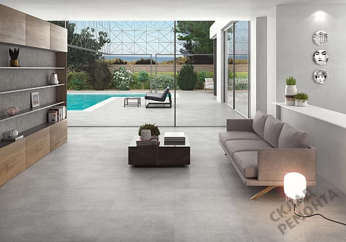 Фото Керамогранит матовый Steppe Ceramics Concrete Grey серый 600*600*9 – купить в Ханты-Мансийске: цена, описание, фото. Интернет-магазин 2