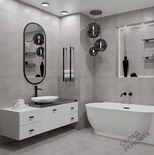 Фото Керамогранит матовый Steppe Ceramics Silent Grey серый 600*600*9,5 – купить в Ханты-Мансийске: цена, описание, фото. Интернет-магазин 3