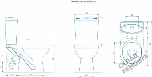 Фото Унитаз компакт напольный Rosa Комфорт купить в Ханты-Мансийске: цена, описание, фото. Интернет-магазин 3