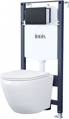 Унитаз с инсталляцией комплект с кнопкой Iddis Basic BASB020i73 безободковый