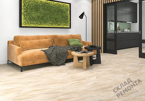 Фото Керамогранит лаппатированный Alma Ceramica Слэйт Рок GFU04SLR40L бежевый 600*600*9 – купить в Ханты-Мансийске: цена, описание, фото. Интернет-магазин 2