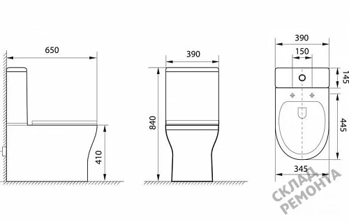 Фото Унитаз напольный Aquanet Roll-C 210764 безободковый купить в Ханты-Мансийске: цена, описание, фото. Интернет-магазин 5