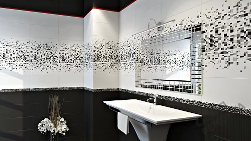 Фото Бордюр Cersanit Sindy SB7H231, черный 440*40 – купить в Ханты-Мансийске: цена, описание, фото. Интернет-магазин 2